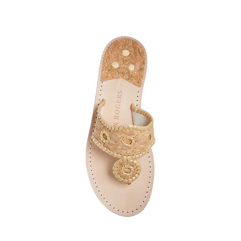 Jack Rogers gold and cork sandal